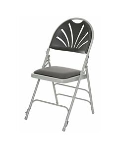 Profile view of Charcoal Comfort Plus Folding Chair