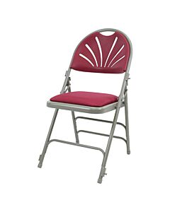 Profile view of Burgundy Comfort Plus Folding Chair