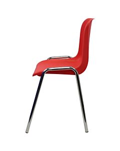Red economy plastic stacking chair