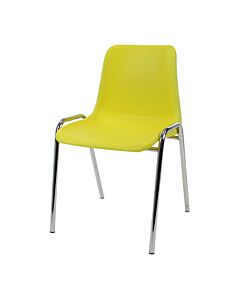 Yellow economy plastic stacking chair