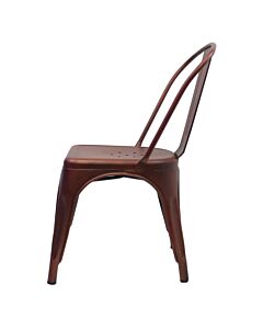 Profile view of Copper Tolix Side Chair
