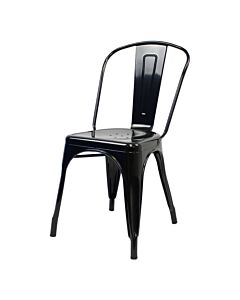 Profile view of Gloss Black Tolix Side Chair