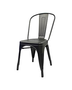 Profile view of Gun Metal Grey Tolix Side Chair