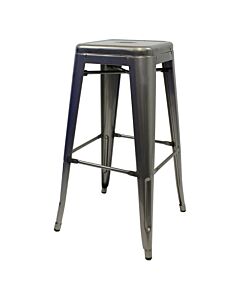 Profile view of Industrial Grey Tolix Bar Height Stool