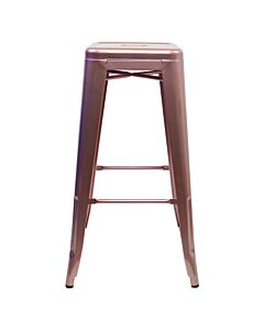 Profile view of Rose Gold Tolix Bar Height Stool