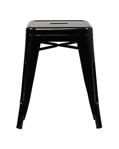 Profile view of Gloss Black Tolix Low Stool