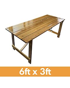 6ft 3ft rectangle rustic banqueting table
