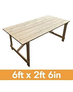 6ft 2ft 6in rectangle rustic banqueting table