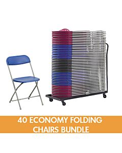 40 Economy Plastic Folding Chairs Bundle