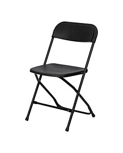 Profile view of Black Economy Plastic Folding Chair