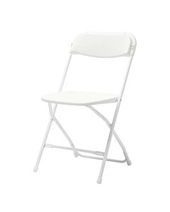 Profile view of White Economy Plastic Folding Chair
