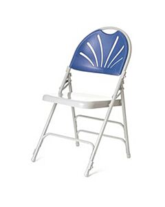 Profile view of Blue Prima Plus Folding Chair