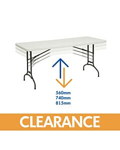 Rectangle Plastic Folding Table Adjustable Height - 2ft 6in x 1ft 8in (76cm x 50cm)