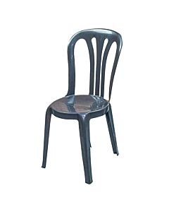 Profile view of Green Garrotxa Plastic Stacking Chair