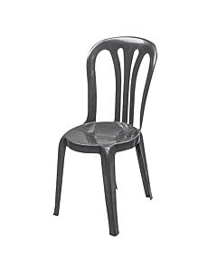 Profile view of Black Garrotxa Plastic Stacking Chair