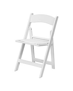 Profile view of White Wedding Folding Chair