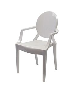 Children's Resin Louis Chair with Arms - White