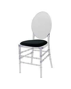 Profile View of Ice Resin Louie Banqueting Chair