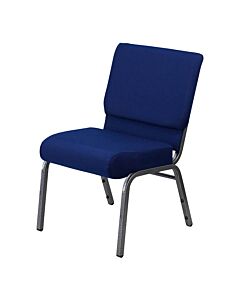 Profile view of Worship Church Chair in Blue Fabric