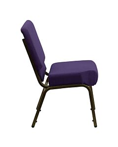 Profile view of Worship Church Chair in Purple Fabric