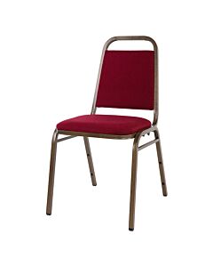 Profile view of Economy Steel Banqueting Chair in Burgundy Fabric