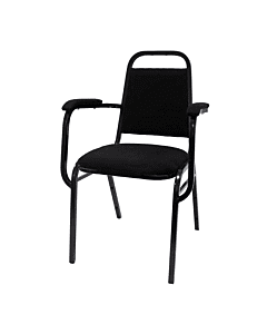 Economy Steel Banqueting Chair with Arms - Black Vein Frame