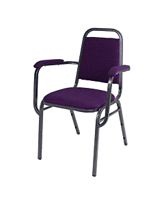 Economy Steel Banqueting Chair with Arms - Silver Vein Frame