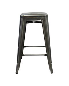 Profile view of Industrial Grey Tolix Breakfast Bar Height Stool