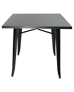 Tolix Style Dining Table - 80cm Square - Gloss Gun Metal