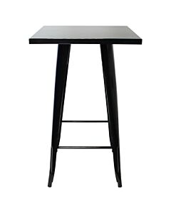 Tolix Style Bar Table - 60cm Square - Gloss Black