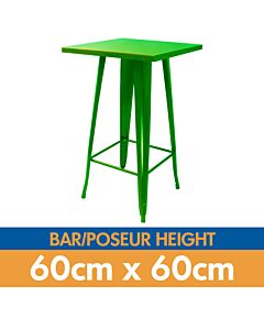 Tolix Style Bar Table - 60cm Square - Gloss Green