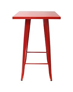 Tolix Style Bar Table - 60cm Square - Gloss Red