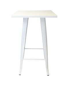 Tolix Style Bar Table - 60cm Square - Gloss White