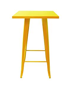 Tolix Style Bar Table - 60cm Square - Gloss Yellow