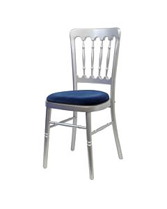Silver UK Cheltenham Chair with Blue Seat Pad