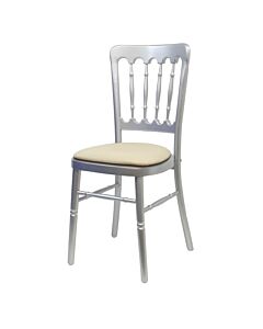 Silver UK Cheltenham Chair with Blue Seat Pad