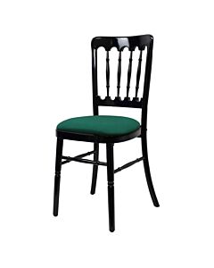 Black UK Cheltenham Chair with Green Seat Pad