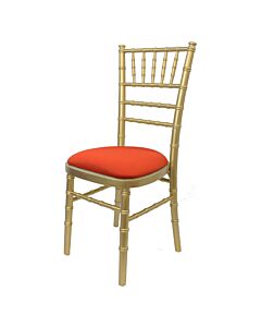 Gold UK Chiavari Chair with Blue Seat Pad