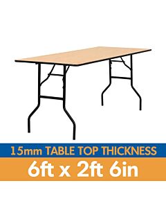 Rectangular Wooden Trestle Table - 6ft x 2ft 6in (183cm x 76cm)