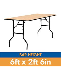 6ft 2ft 6in bar height rectangle banqueting table