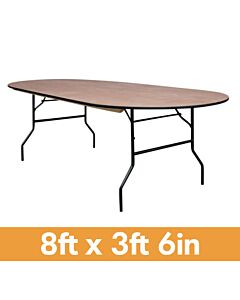 8ft 3ft 6in oval banqueting table