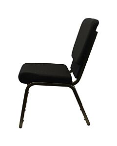 Profile view of Worship Church Chair in Black Fabric