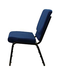 Profile view of Worship Church Chair in Blue Fabric