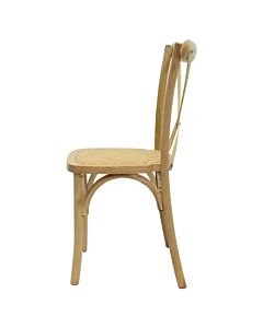 Crossback Stacking Chair - Light Oak with Rattan Seat Pad