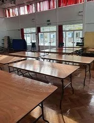 banqueting tables in situ