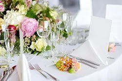 trestle table at party